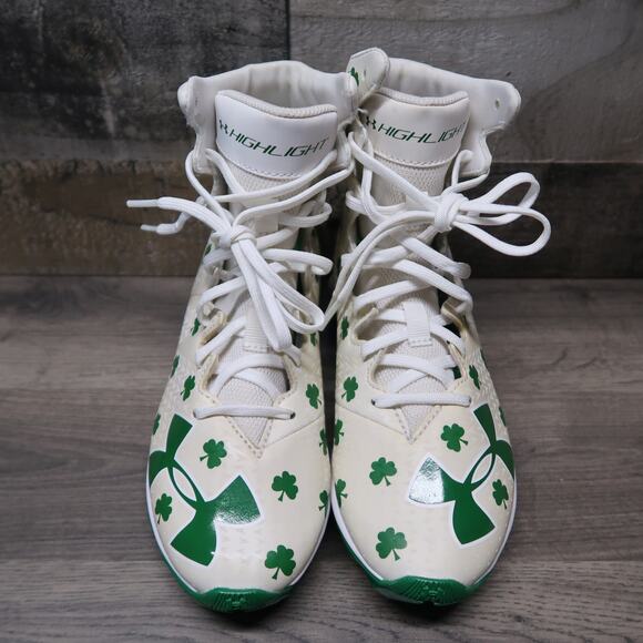 Under Armour Size 3y Cleats Clutch Fit Highlight Clover Shamrock - Picture 2 of 8